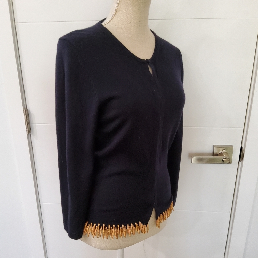 Trina Turk Silk Cashmere Knit Cardigan Size M